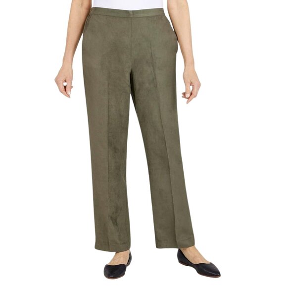 Alfred Dunner Olive Green Pull-On Pants Women’s Size 10 Classic Fit - Picture 1 of 8